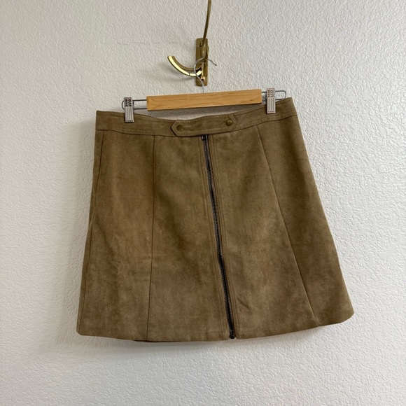 Bishop + Young Suede A Line Zip Up Skirt Size Large - Picture 1 of 4